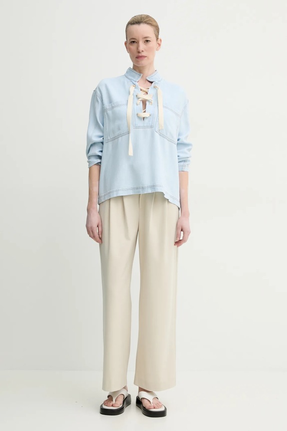 MUNTHE farmer blúz FUXALIMA 251100725110 kék SS25