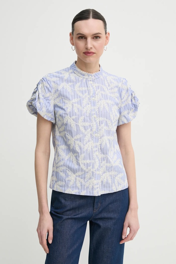 Βαμβακερό πουκάμισο MUNTHE FREDIA casual μπλε 251103025136