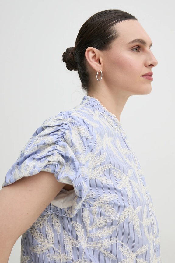 Βαμβακερό πουκάμισο MUNTHE FREDIA μπλε 251103025136