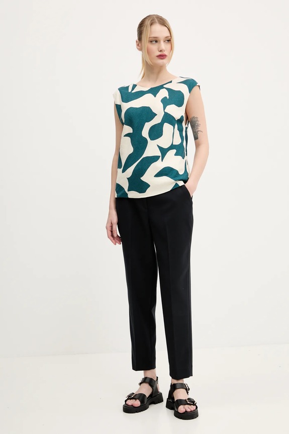 Ľanová blúzka Abercrombie & Fitch KI140.5080.238 béžová SS25