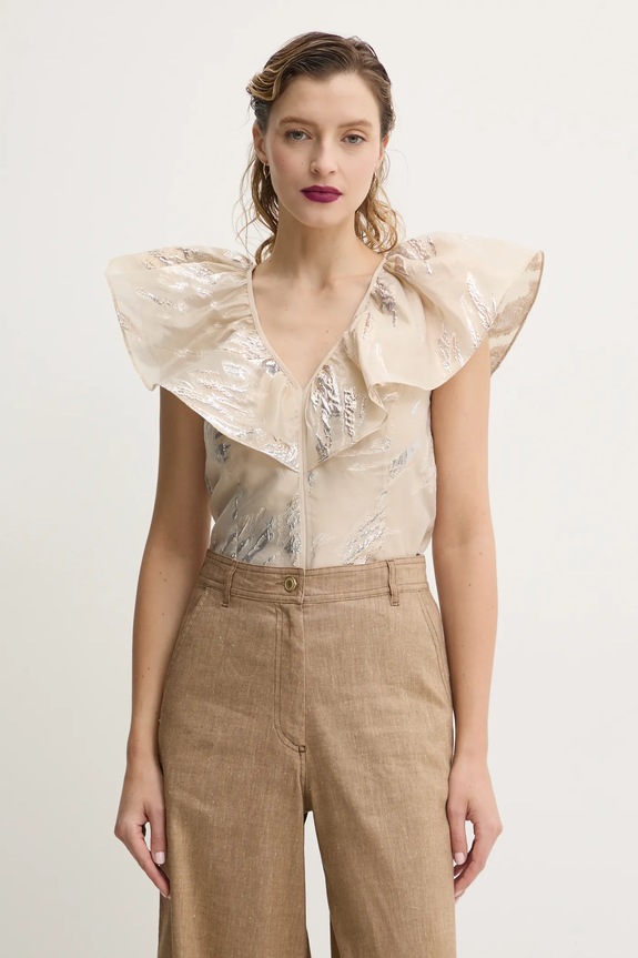 Bruuns Bazaar camicetta regolare beige BBW4450
