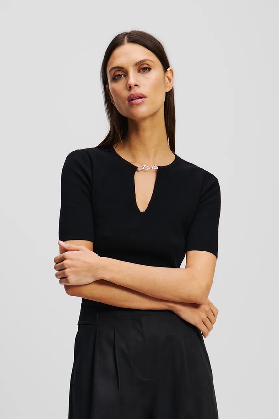 Karl Lagerfeld bluză uni negru A2W18038