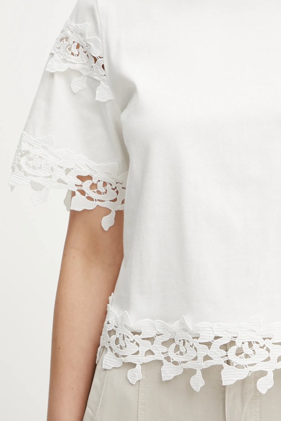 Morgan tricou din bumbac DFUTUR DFUTUR alb