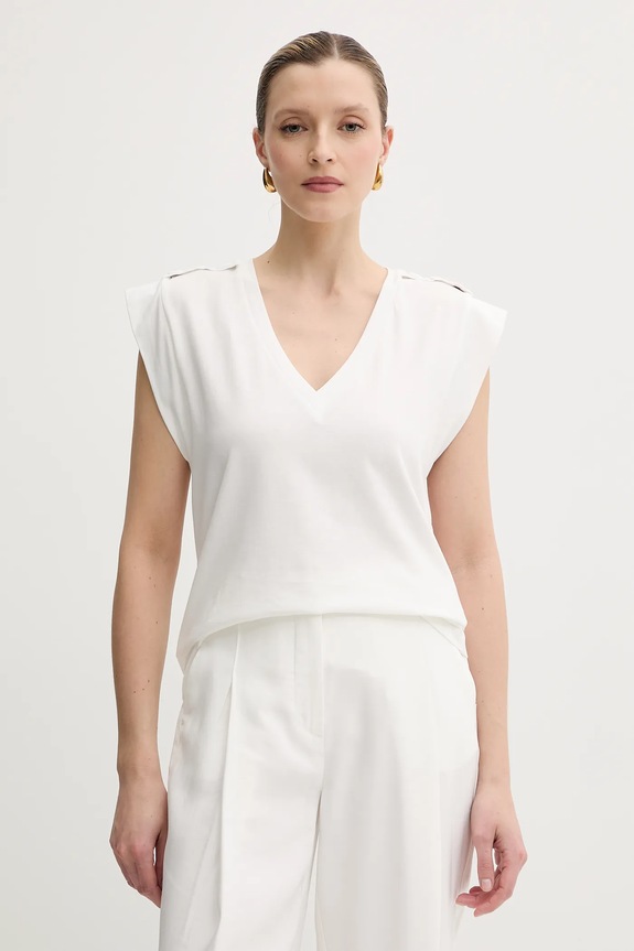 Kratka majica Morgan DNAUTI Brez vzorca bela DNAUTI