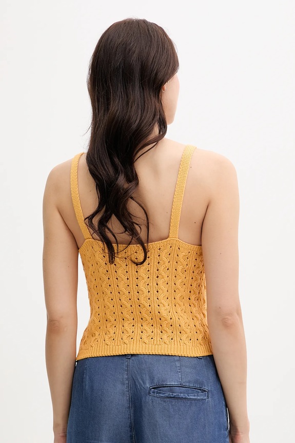 Îmbrăcăminte United Colors of Benetton top din bumbac 101TDH01B galben