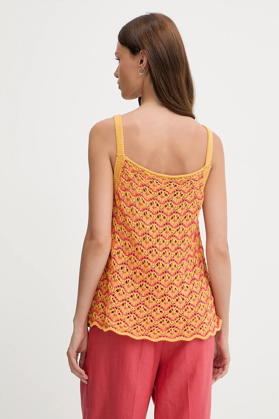 Odzież United Colors of Benetton top bawełniany 1498EH01D pomarańczowy