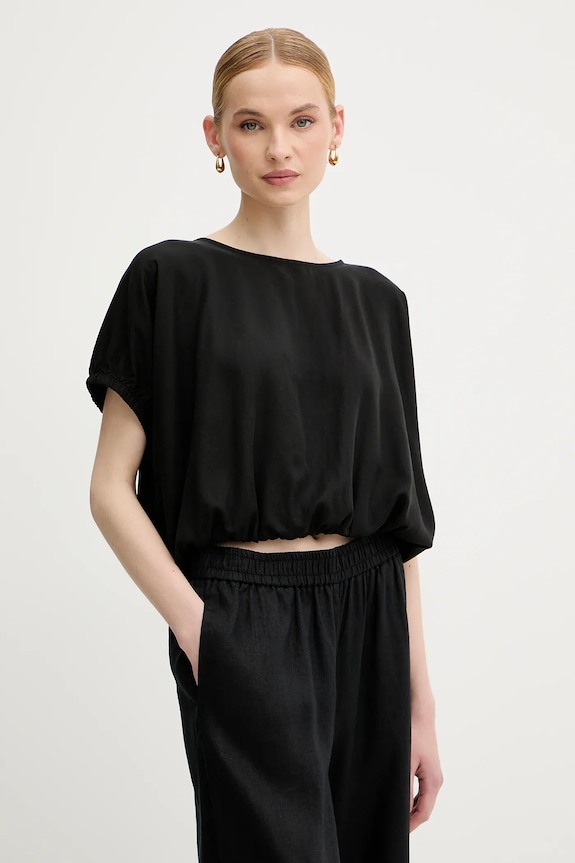 United Colors of Benetton bluză uni negru 5NPHDQ0C6