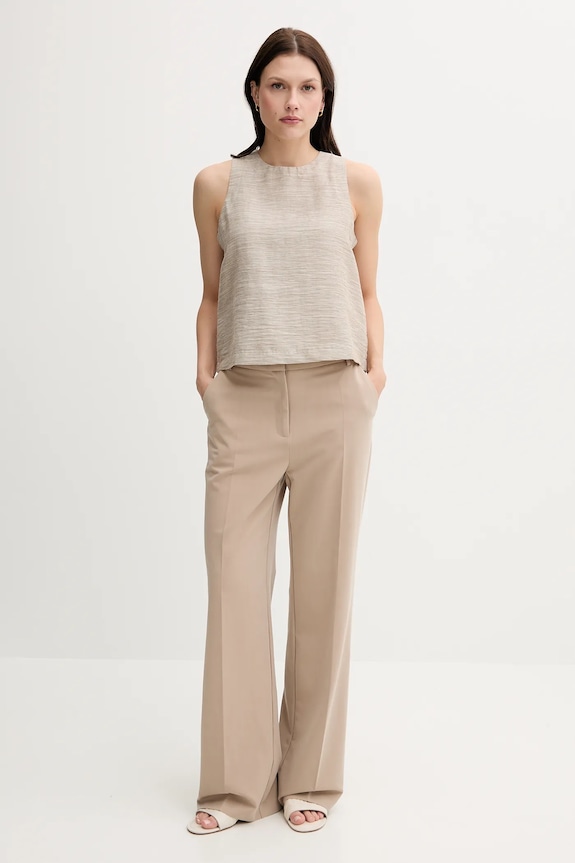 United Colors of Benetton blusa in lino misto 5YPVDQ0BL beige SS25