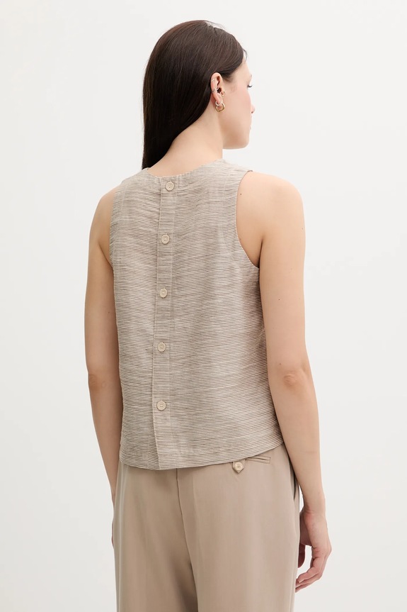 Abbigliamento United Colors of Benetton blusa in lino misto 5YPVDQ0BL beige