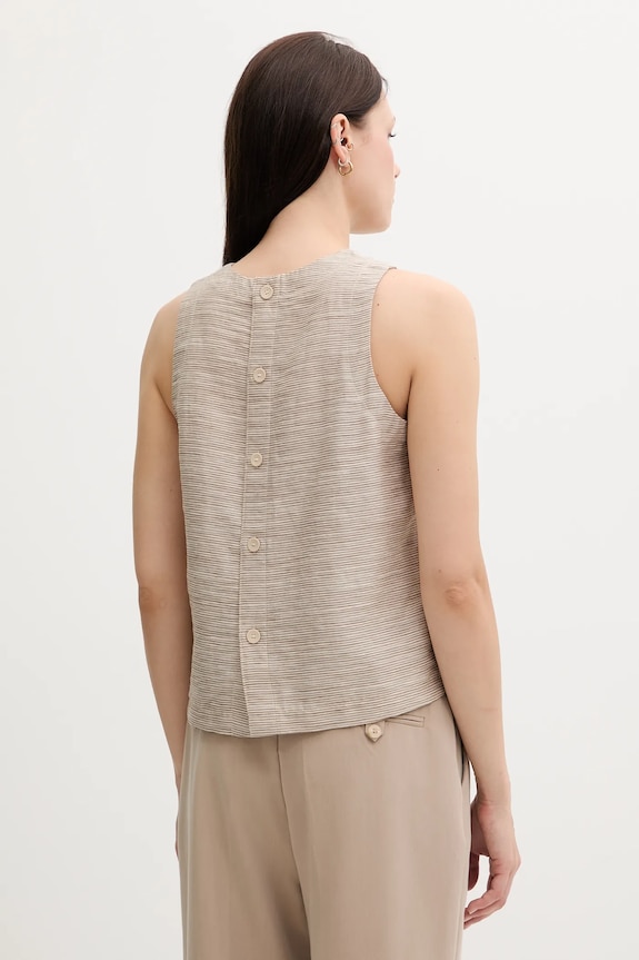 Abbigliamento United Colors of Benetton blusa in lino misto 5YPVDQ0BL beige