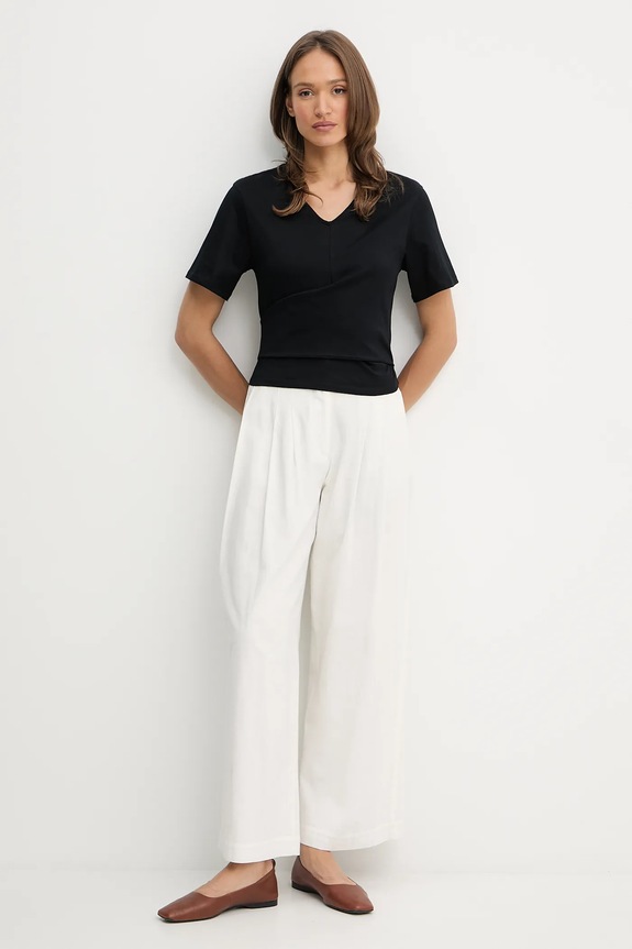 Βαμβακερό μπλουζάκι United Colors of Benetton 3J5CD401R μαύρο SS25