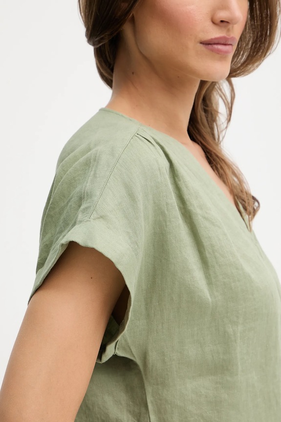 Λευκή μπλούζα United Colors of Benetton 5BMLDQ0BR πράσινο