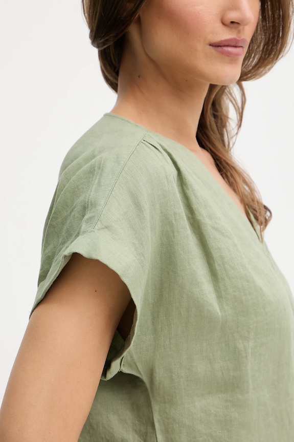 Λευκή μπλούζα United Colors of Benetton 5BMLDQ0BR πράσινο