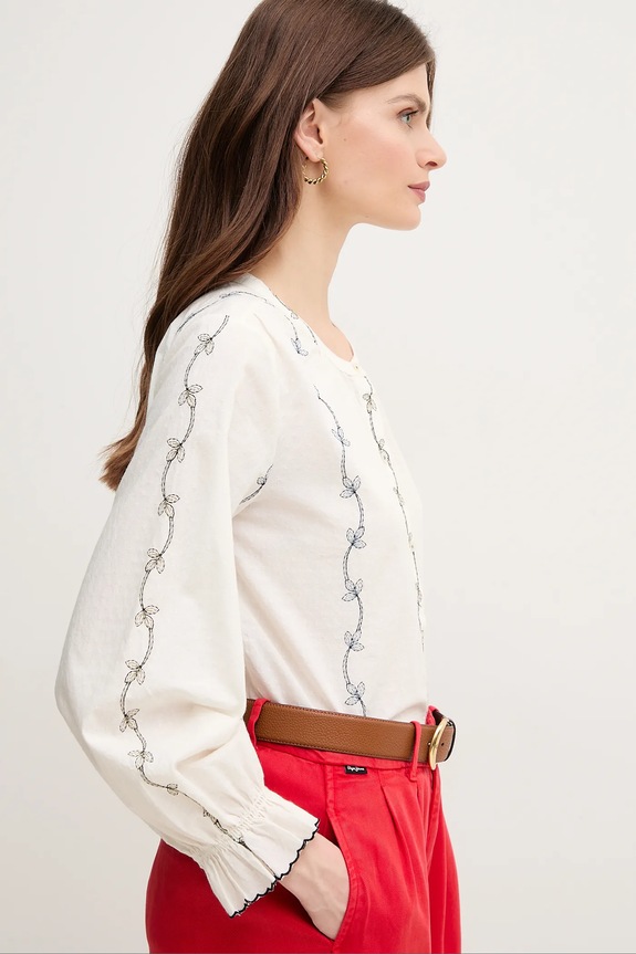 Βαμβακερό πουκάμισο Hoss Intropia λευκό 6289129