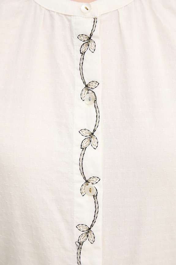 Βαμβακερό πουκάμισο Hoss Intropia 6289129 λευκό