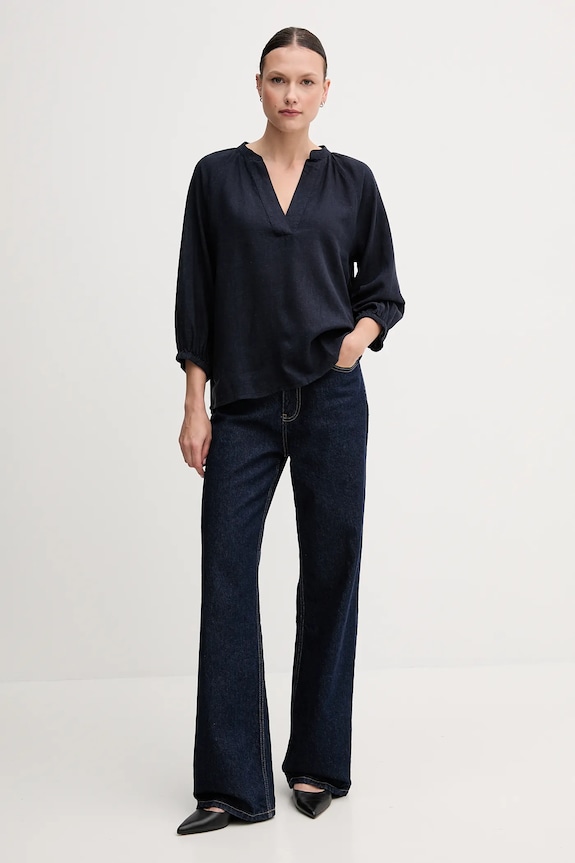 Gant bluză din in 4300475 bleumarin SS25