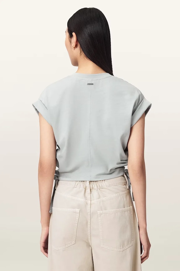 AllSaints bluzka damska MIRA SATIN W054JC niebieski SS25