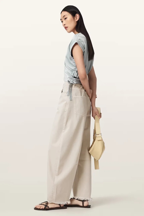 AllSaints bluzka damska MIRA SATIN niebieski W054JC