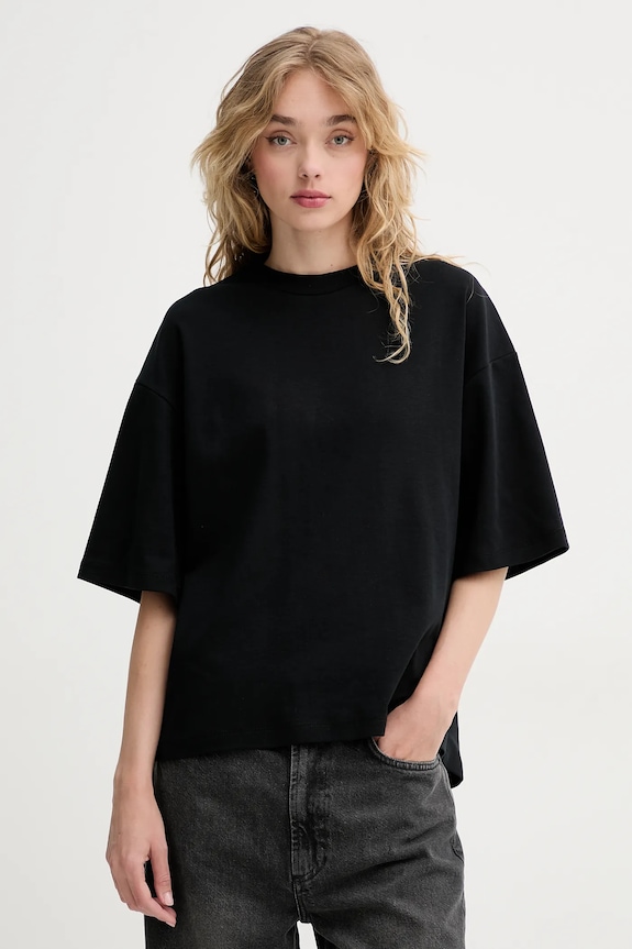 Pamučna majica AllSaints AMELIE bez uzorka crna W195JA