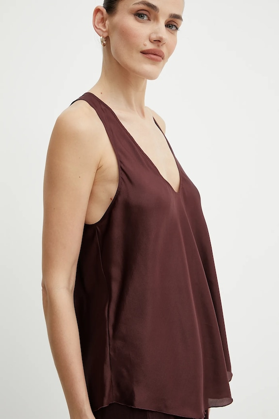 Μεταξωτή μπλούζα Forte Forte μπορντό 9929.my.top