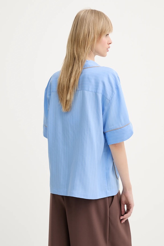 Ρούχα Πουκάμισο με μείγμα από λινό MUNTHE USHI 255101525523 μπλε