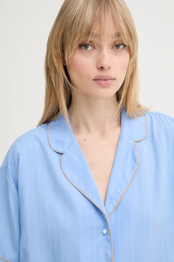 Πουκάμισο με μείγμα από λινό MUNTHE USHI μπλε 255101525523