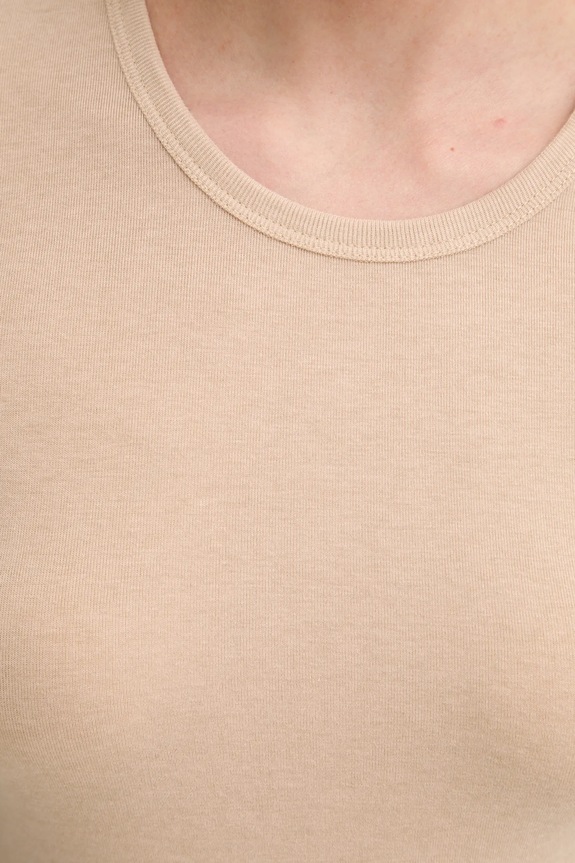 Tričko s dlouhým rukávem s příměsí vlny MUNTHE LUTEST 247112724767 béžová