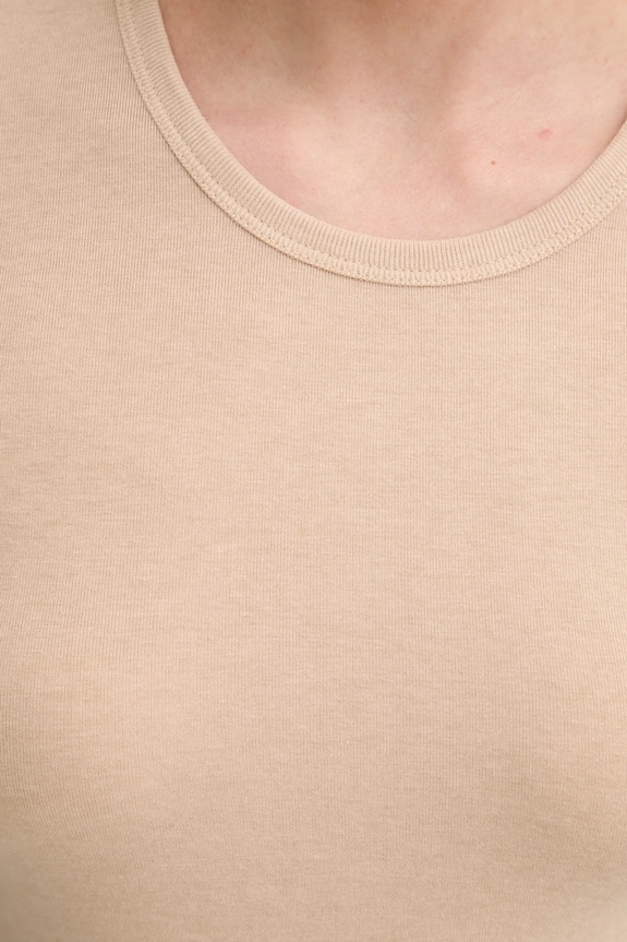 Tričko s dlouhým rukávem s příměsí vlny MUNTHE LUTEST 247112724767 béžová