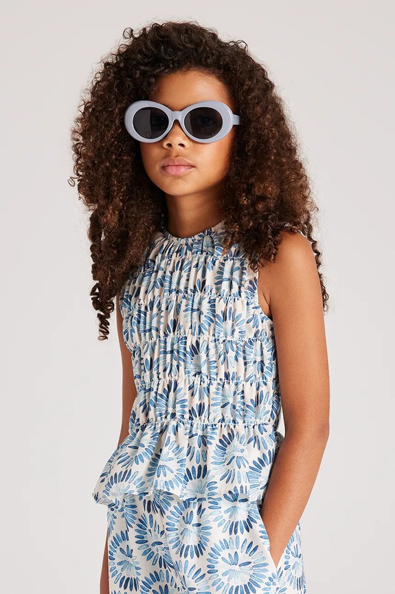 Mayoral bluza copii flori albastru 6036.8A.Junior.PPYA