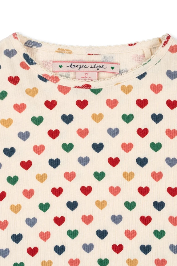 Dziewczynka Konges Sløjd bluzka dziecięca CHLEO BLOUSE OCS KS102454 beżowy