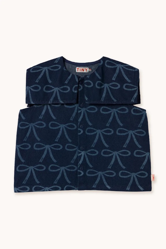 Detská džínsová blúzka Tinycottons BOWS BLOUSE SS25.233 modrá SS25