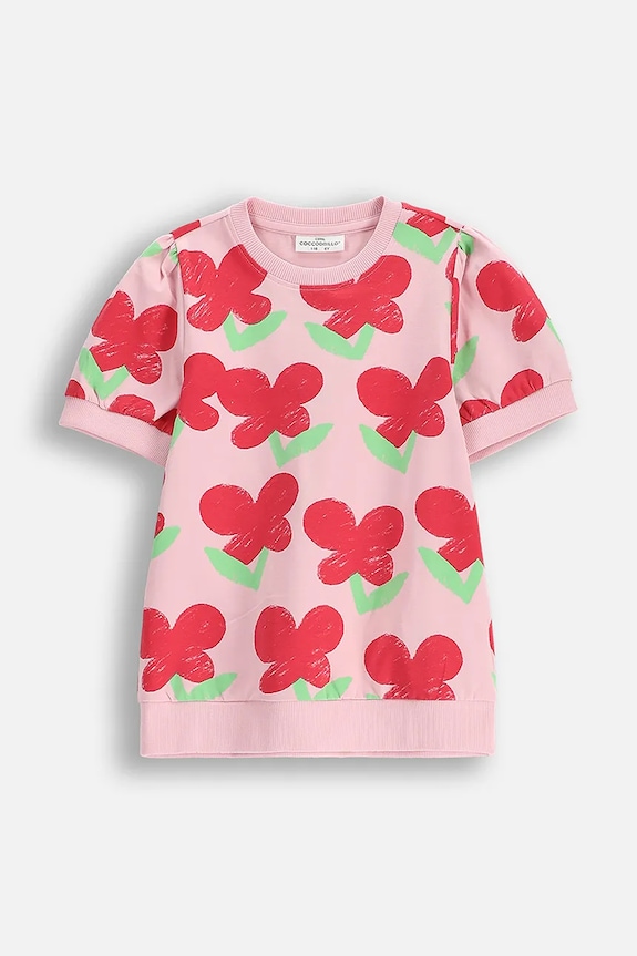 Coccodrillo t-shirt dziecięcy wzorzyste różowy WC5143201MGK