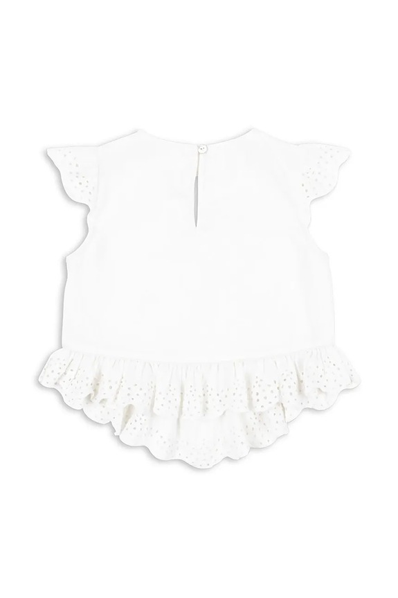 BIMBA Konges Sløjd felpa in cotone bambino/a RHW X KS FIORI TOP GOTS KS103599 bianco