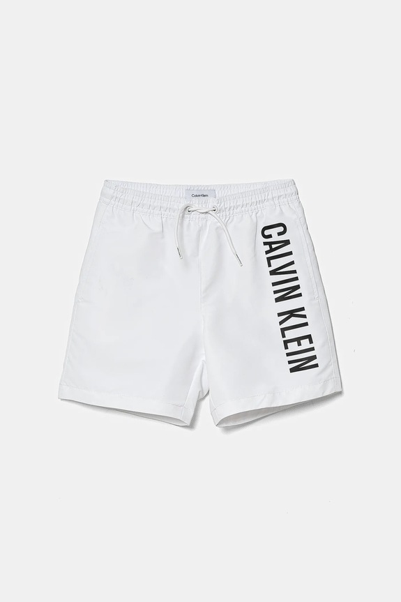 Calvin Klein Jeans szorty kąpielowe dziecięce Planet friendly biały KV0KV00053.PPYA
