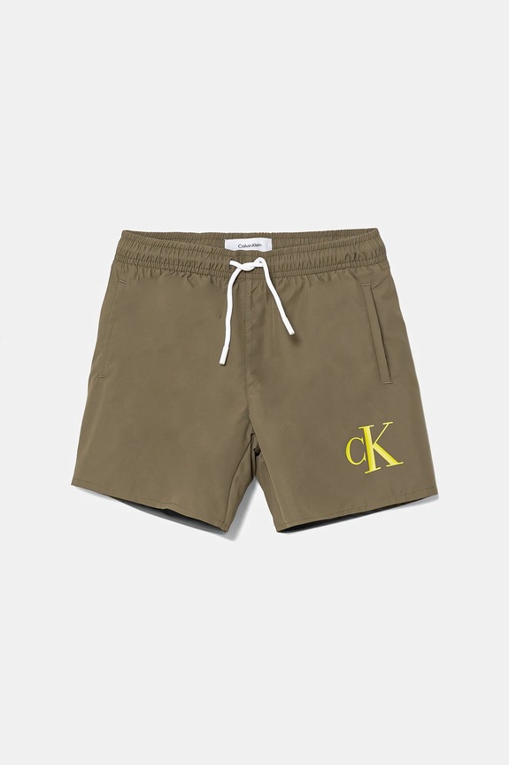Calvin Klein Jeans szorty kąpielowe dziecięce Planet friendly zielony KV0KV00056.PPYA