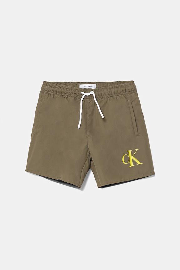 Calvin Klein Jeans szorty kąpielowe dziecięce Planet friendly zielony KV0KV00056.PPYA