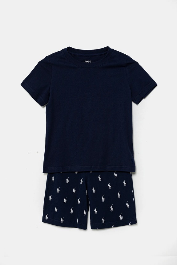 Polo Ralph Lauren pigiama in lana bambino sovrastampa blu navy 8P0250