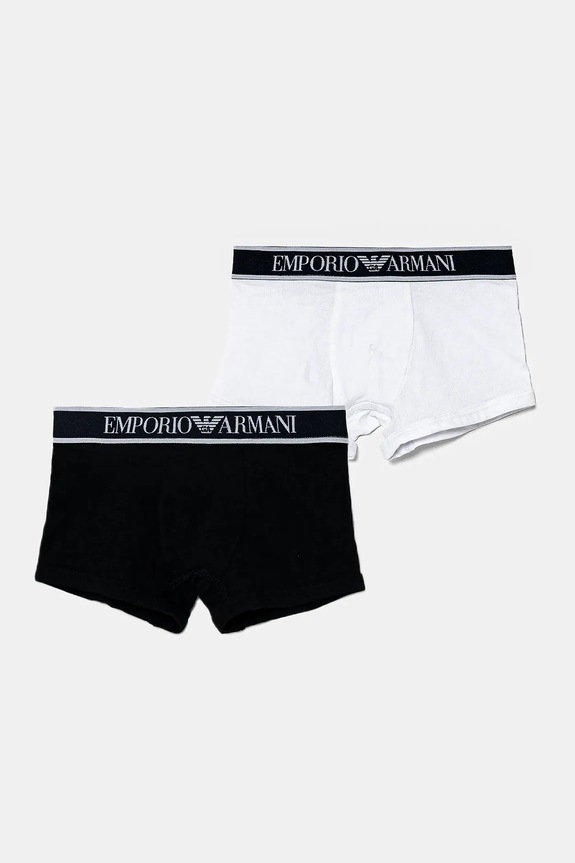 Otroške boksarice Emporio Armani 2-pack Oprijete boksarice mornarsko modra EB000488.AF16036