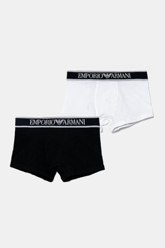 Otroške boksarice Emporio Armani 2-pack Oprijete boksarice mornarsko modra EB000488.AF16036
