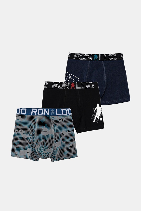 CR7 Cristiano Ronaldo gyerek boxer 3 db nyomtatásos kék 8413.51.2051