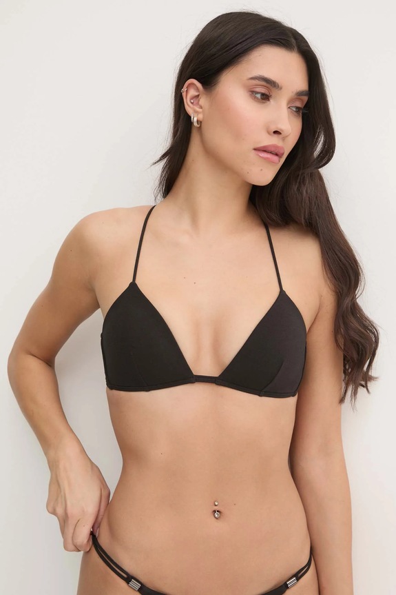 Bikini top Calvin Klein χωρίς μεταλλικές μπανέλες μαύρο KW0KW02737