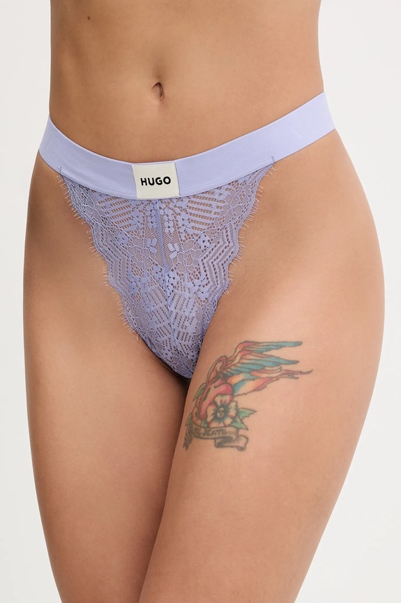 HUGO figi damskie koronkowe BRIEF RL LACE dzianina fioletowy 50535071
