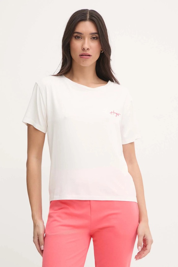 Tričko HUGO NIKKA_T-SHIRT relaxed béžová 50534300