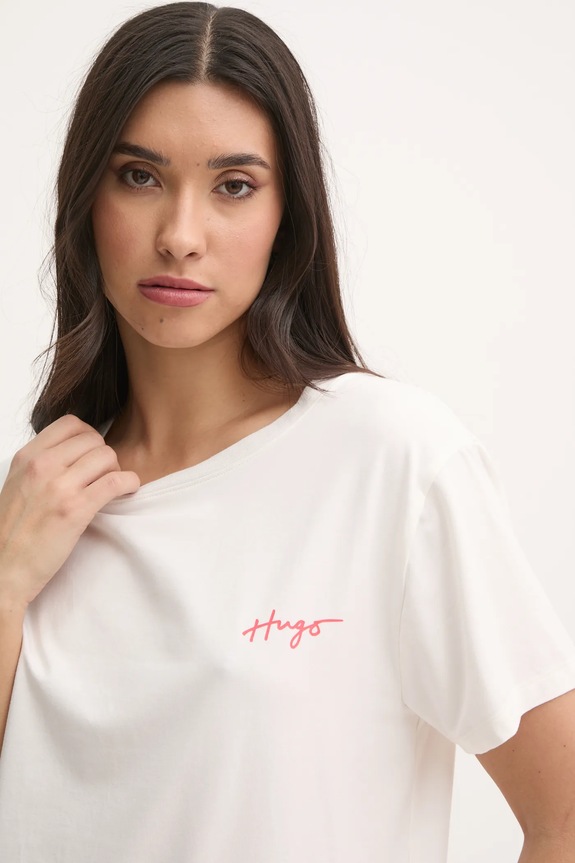 Tričko HUGO NIKKA_T-SHIRT béžová 50534300