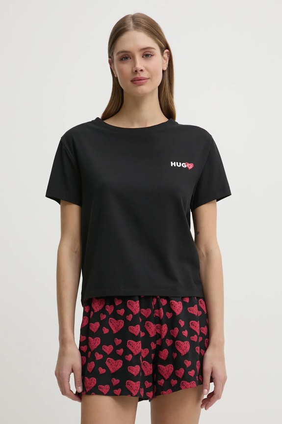 Tričko HUGO NIKKA_T-SHIRT relaxed čierna 50534300