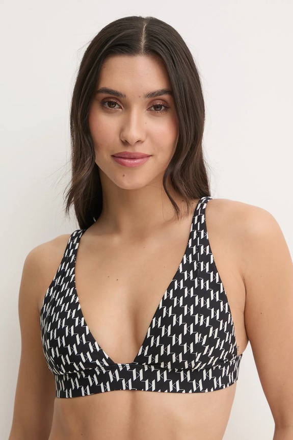 Plavková podprsenka Karl Lagerfeld A1W46039 čierna SS25