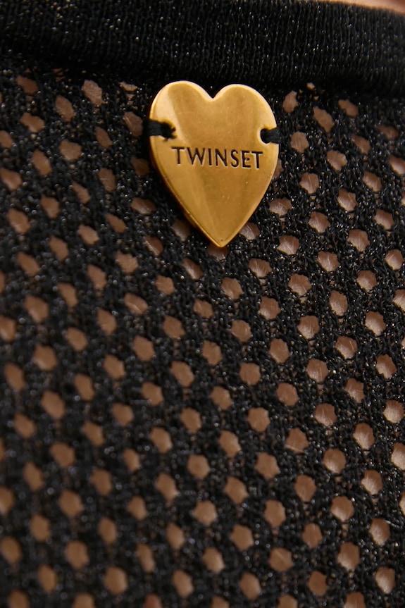 Plážové tričko Twinset černá 251LB3QAA