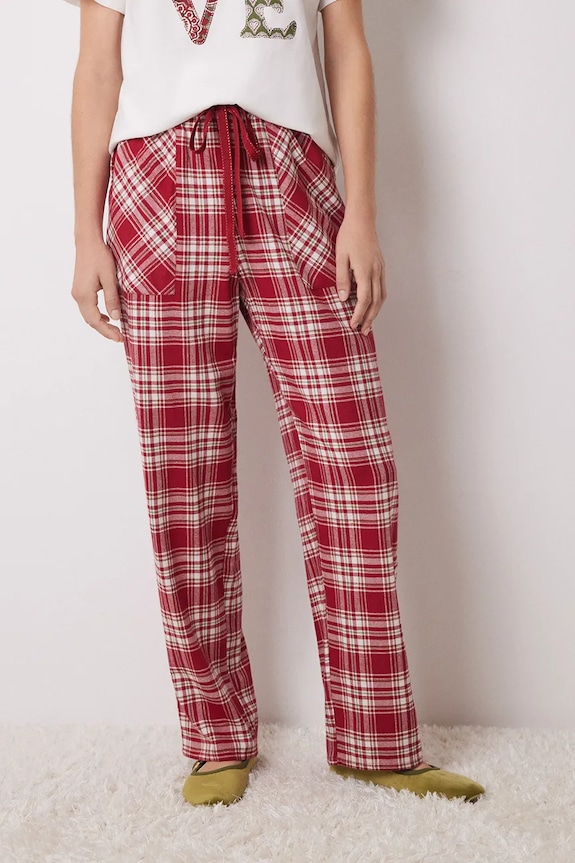Pyžamové kalhoty women'secret MIX AND MATCH LOVE ACTUALLY spodní červená 3708469