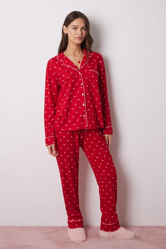 Pidžama women'secret LA VECINA RUBIA pletivo crvena 3138649