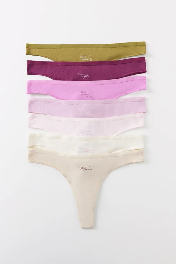 women'secret stringi PACKS 3 7-pack 4938306 beżowy SS25